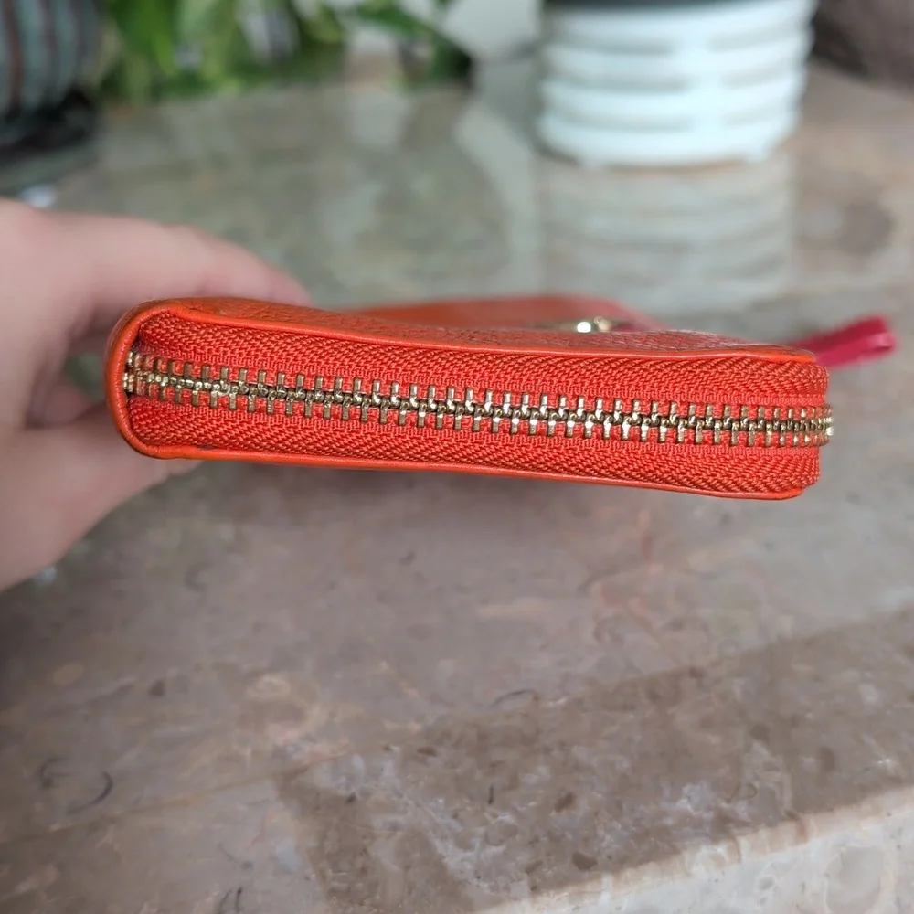 LIKE NEW Tory Burch Orange & Purple Wallet - Picture 5 of 11